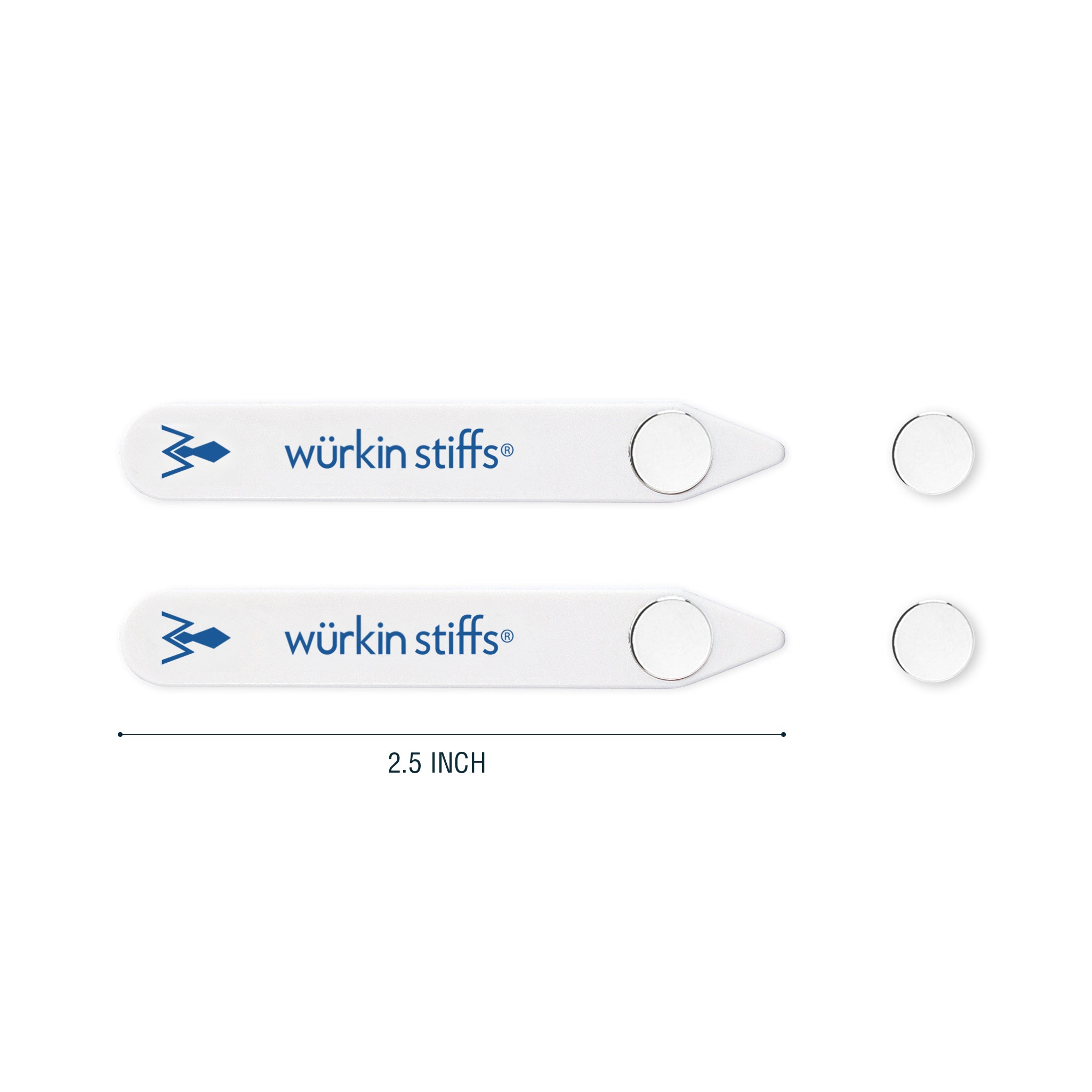  2.0-inch and 2.5-inch Power Stays Magnetic Collar Stays by  Würkin Stiffs, 1 Pair of Each Size, Includes (2) 2.0” Power Stays and (2)  2.5” Power Stays with Storage Case