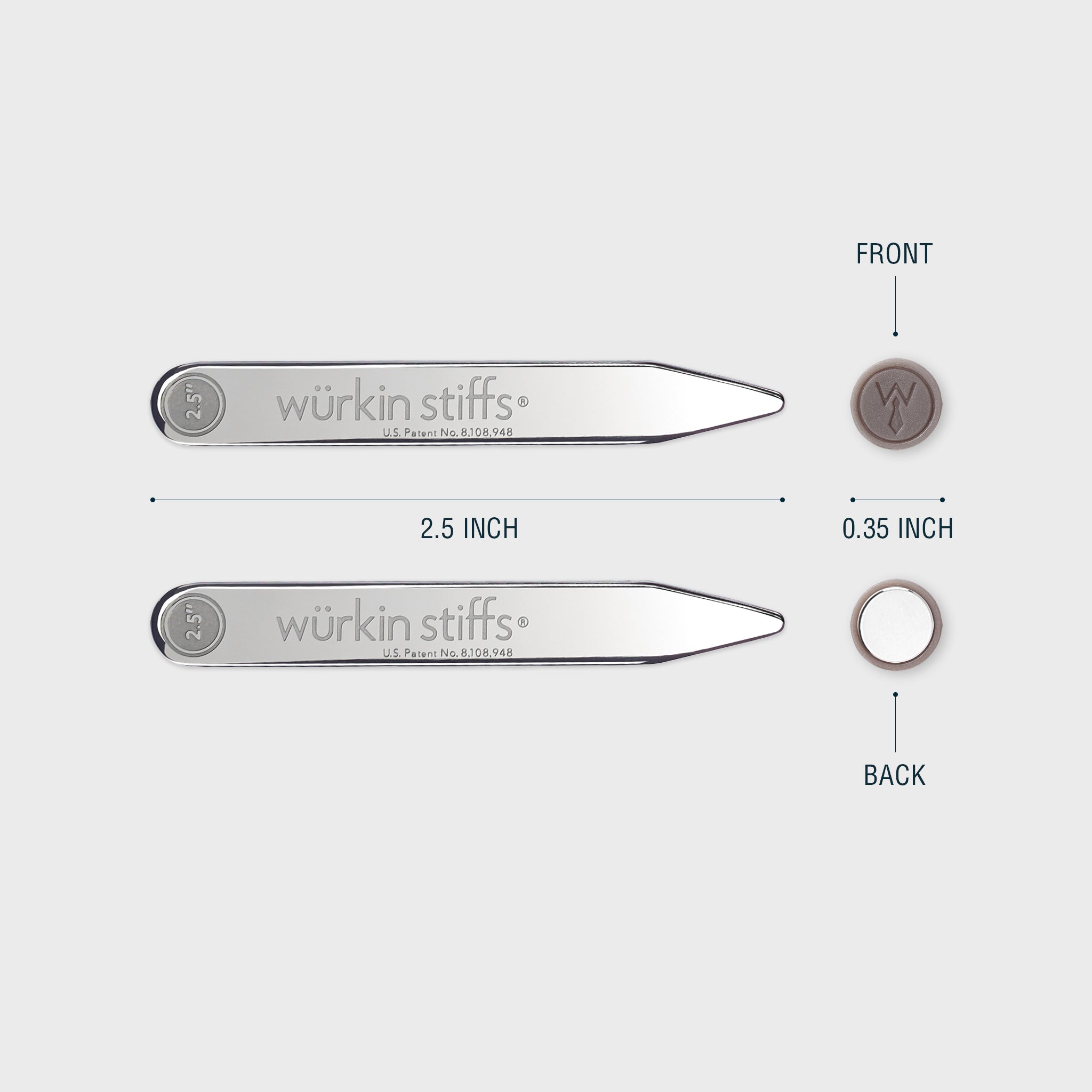 Wurkin Stiffs - 2 pair 2.0 inch and 2.5 inch Stiff-N-Stay Plastic Magnetic  Collar Stays with storage case - Weird Deals