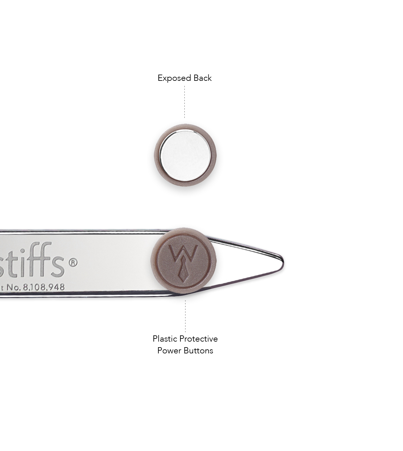 Magnetic Collar Stays, YWBUTTON