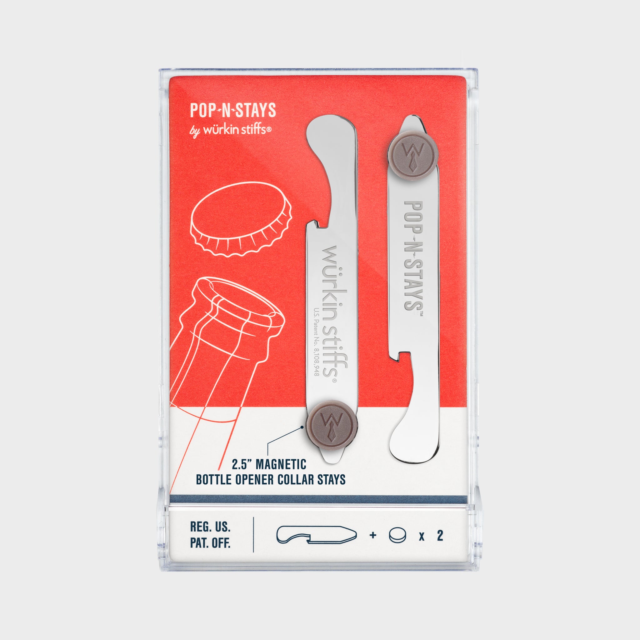 Pop-N-Stays Bottle Opener Magnetic Collar Stays - 2.5&quot;